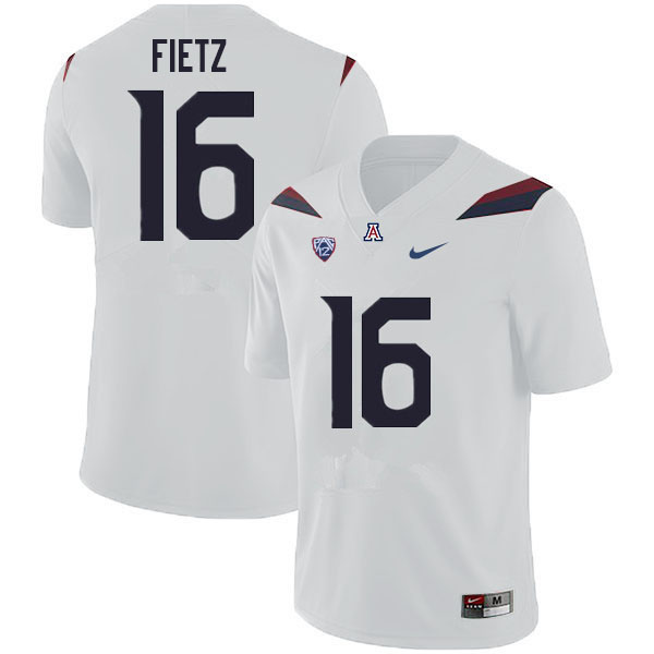 Men #16 Cameron Fietz Arizona Wildcats College Football Jerseys Sale-White